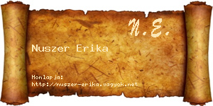 Nuszer Erika névjegykártya